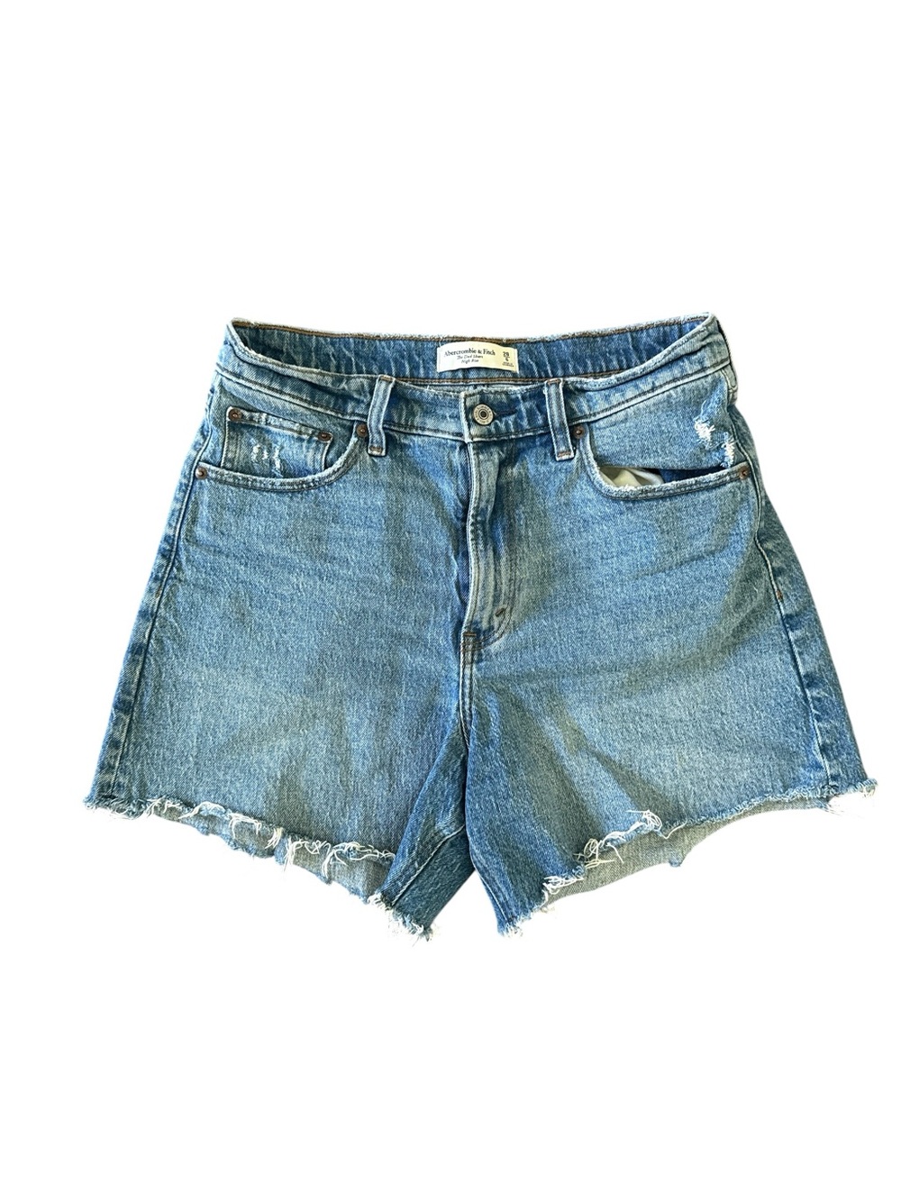 Abercrombie & Fitch High Rise “The Dad” Medium Blue Denim Shorts